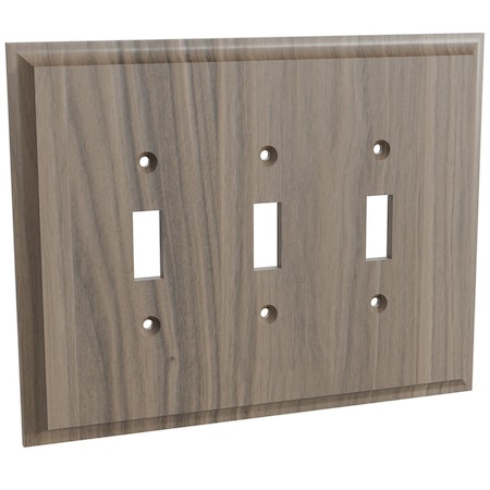 Designs Of Distinction Triple Light Switch Plate - Walnut 01453001WL1